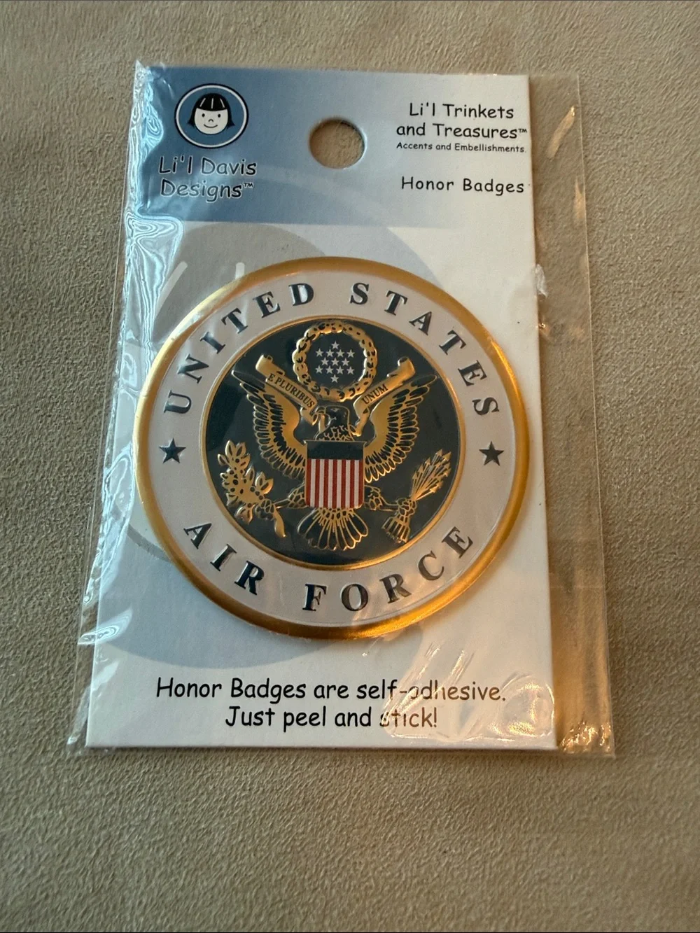 Li'l Davis Designs United States Air Force Gold Honor Badge NWT